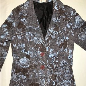 Brown and light blue blazer